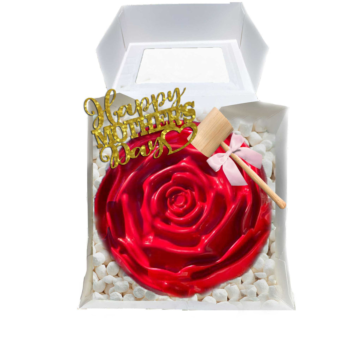 Personalised black valentines day gift box Ferrero Rocher chocolate rose  gold