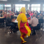 Chicken Costume Dancing in School Lunch Room
