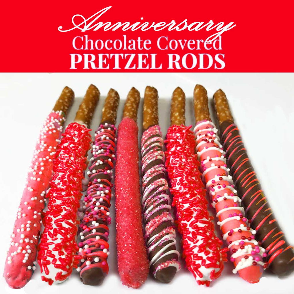 Valentine Chocolate Covered Pretzel Rods