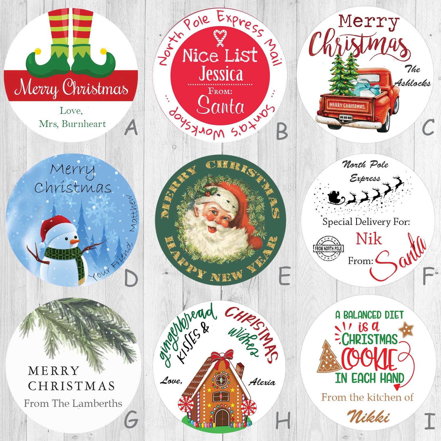 Christmas Gift Personalised Stickers Labels, Elf Labels Custom