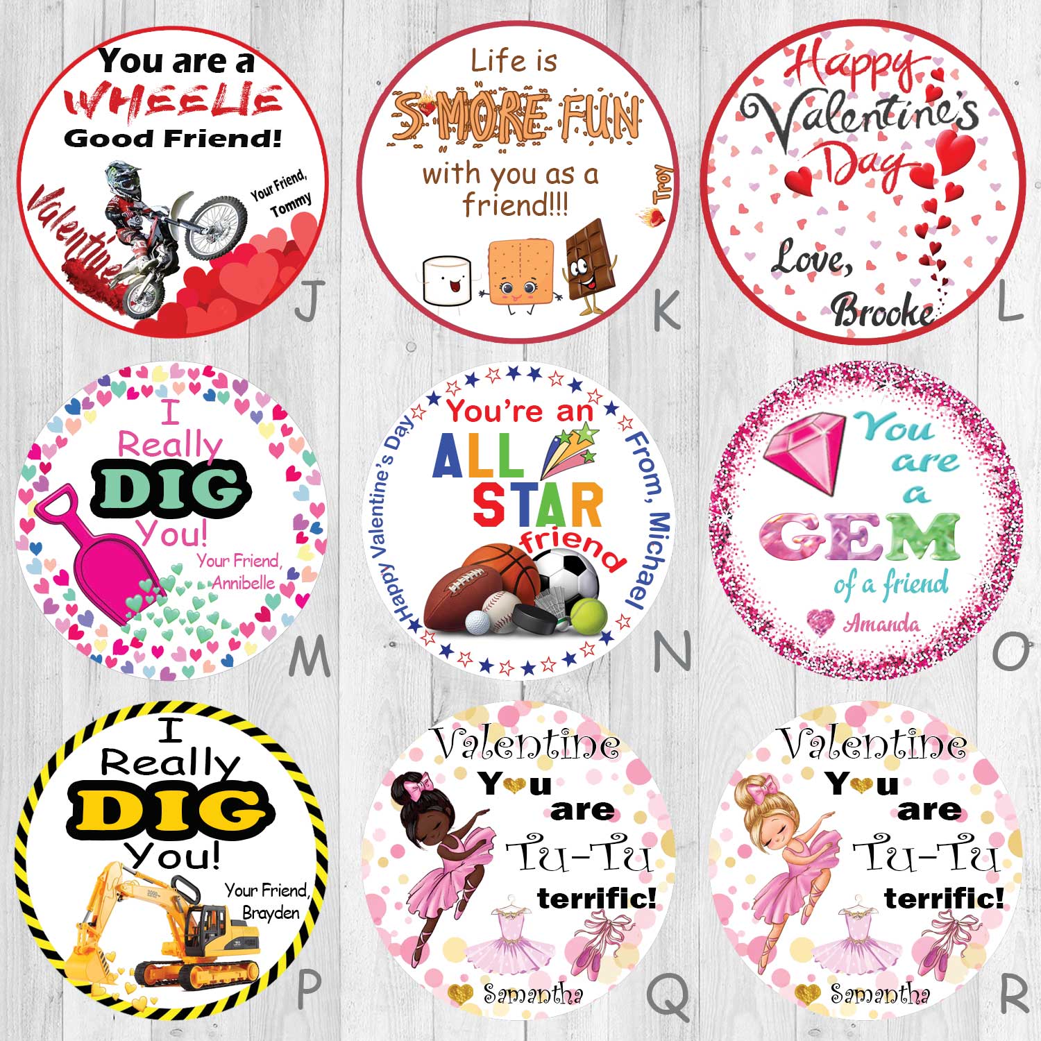 Custom Personalized Valentine Stickers