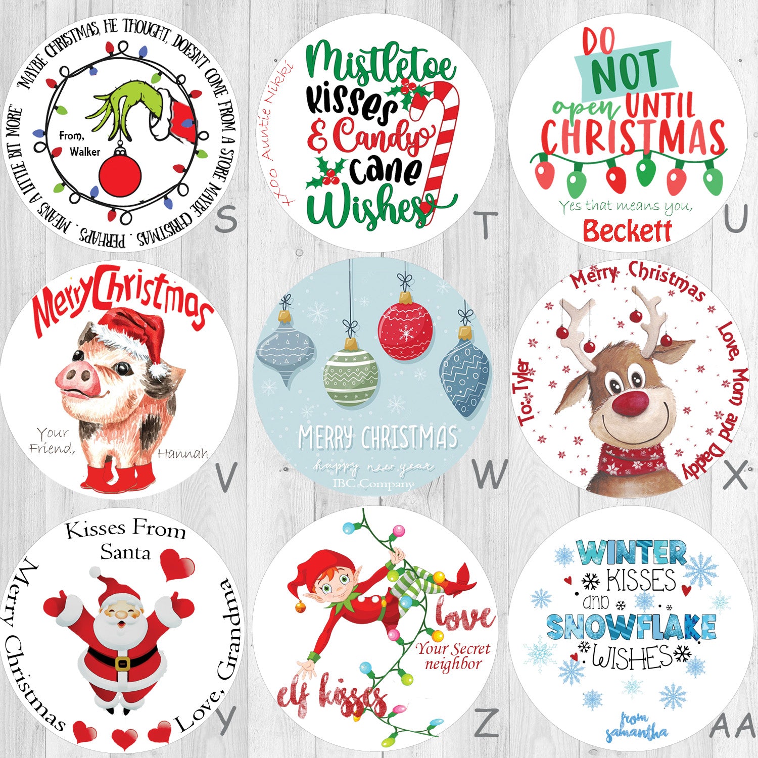 Custom Personalized Christmas Stickers