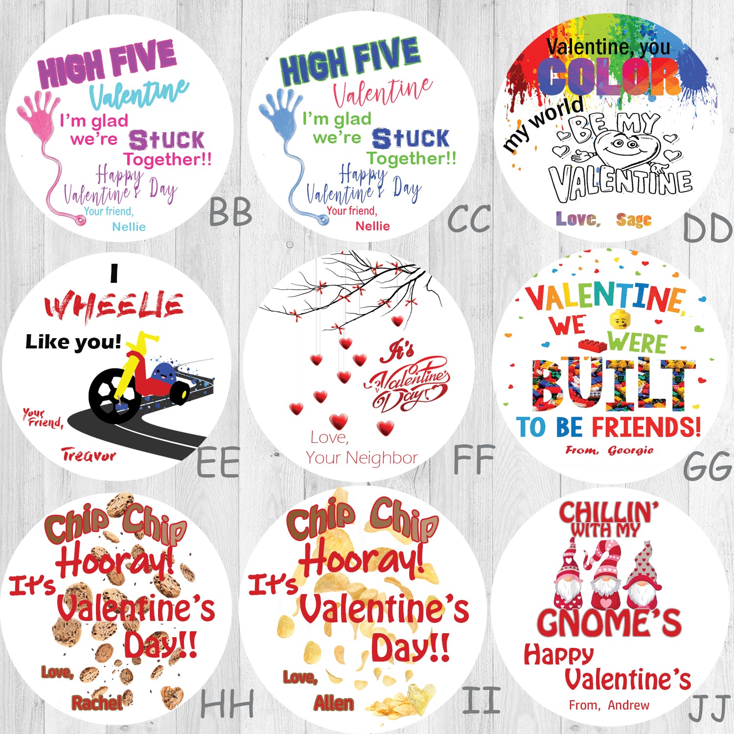 Custom Personalized Valentine Stickers