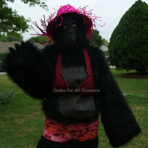 Gorilla in Bikini Bathing Suit Dancing Waiving
