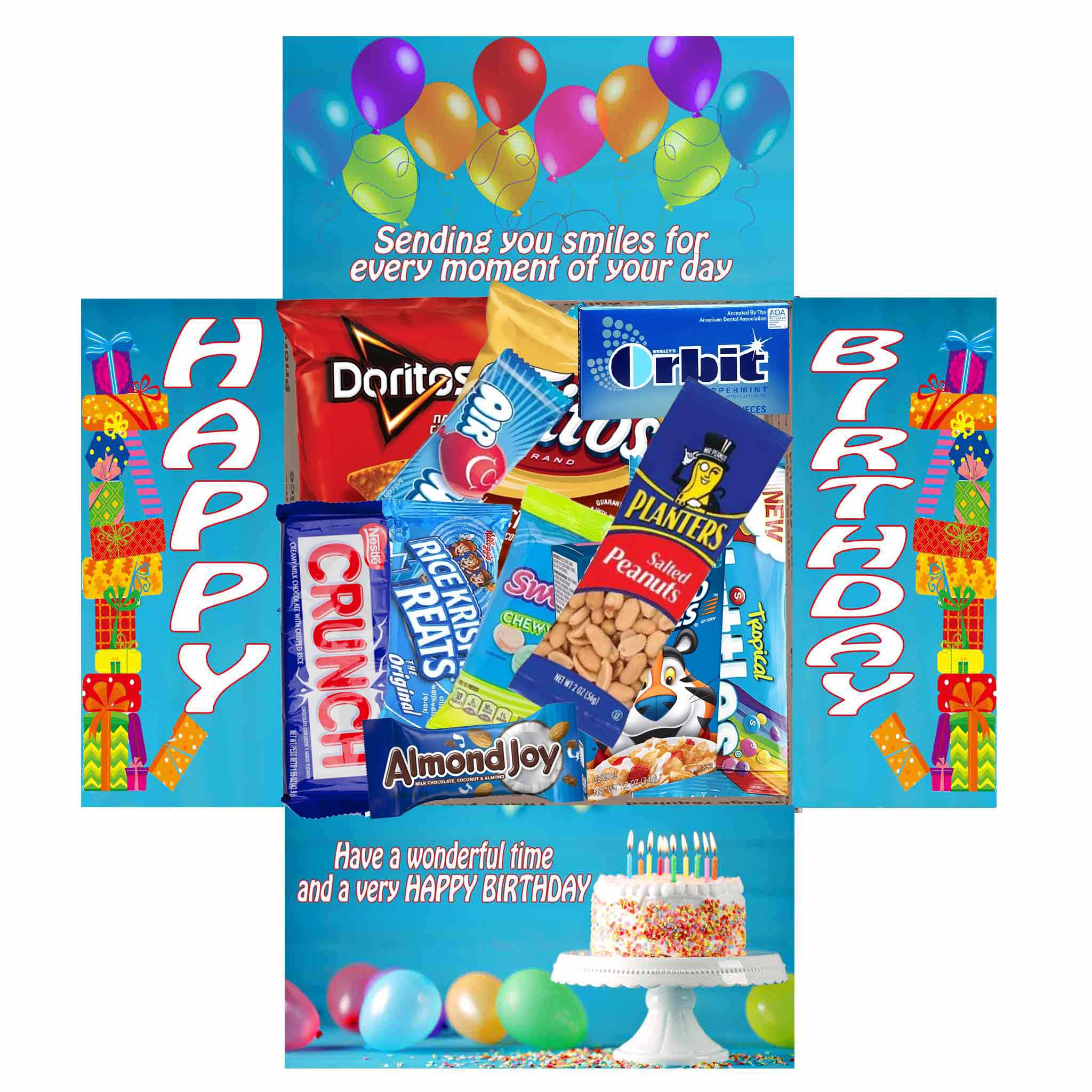 Birthday Gift Box Care Package Blue