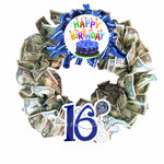 cash money wreath 16 boys birthday