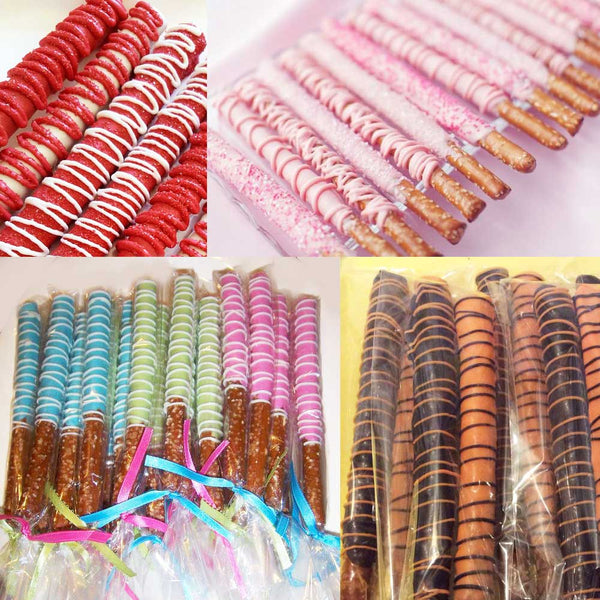 Chocolate Pretzel Rods / Custom Colors – For All Occasions
