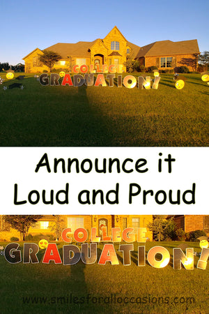 College graduation - large letter signs