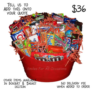 Candy in Red Bucket Gift Basket
