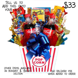 Popcorn Bucket Filled with Snacks and Sodas Movies