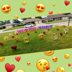 Emoji hearts nanny we love you signs