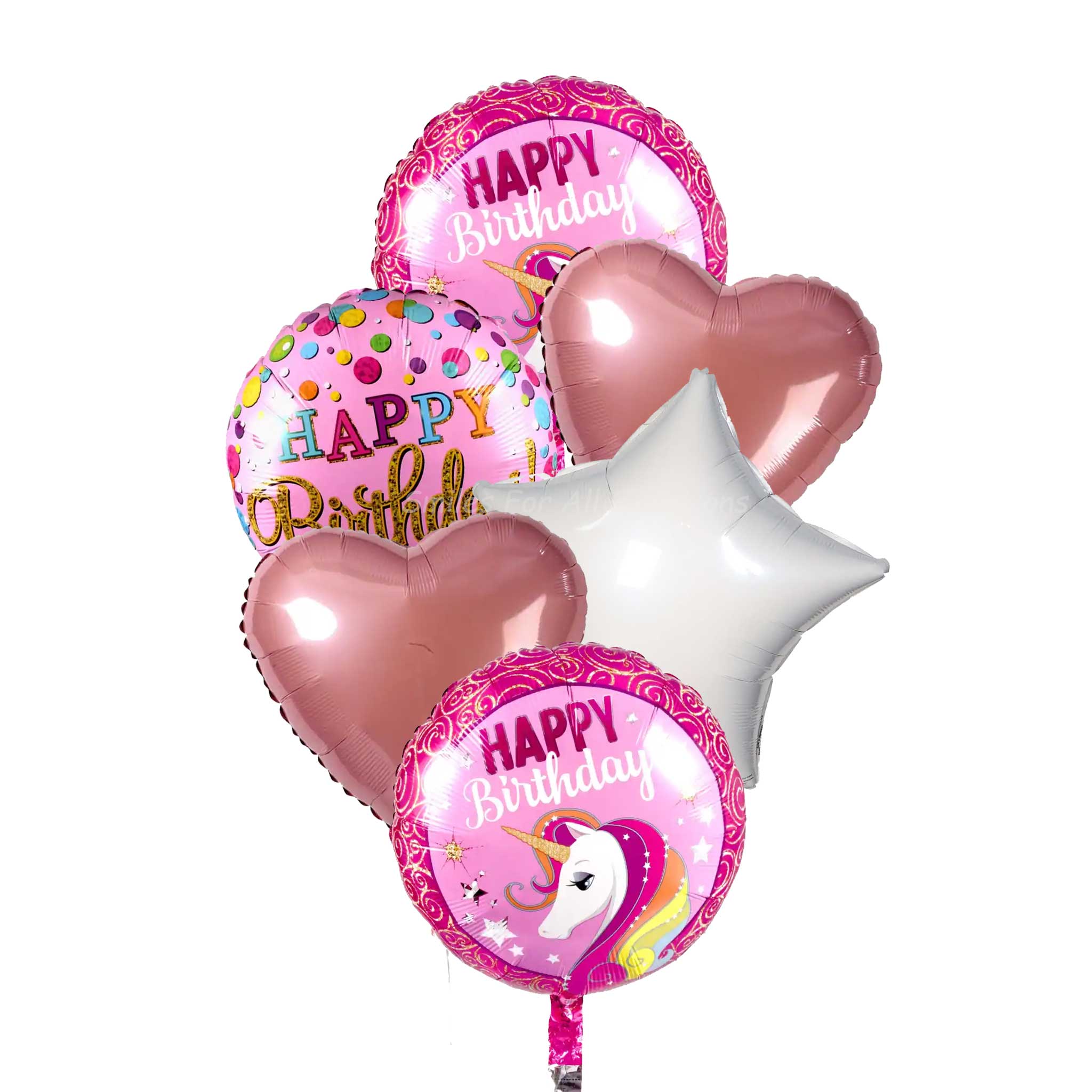 happy birthday heart balloons