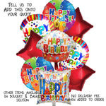 9 Red Birthday Balloons, Stars and Circles Request Quote