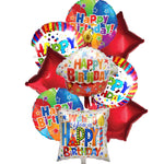 Red Theme Birthday Mylar Balloons