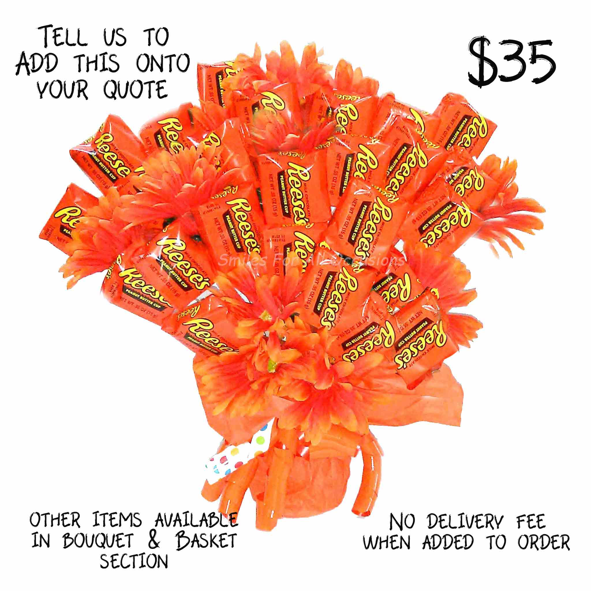 Reese's Candy Bouquet, Orange Candy Wrappers
