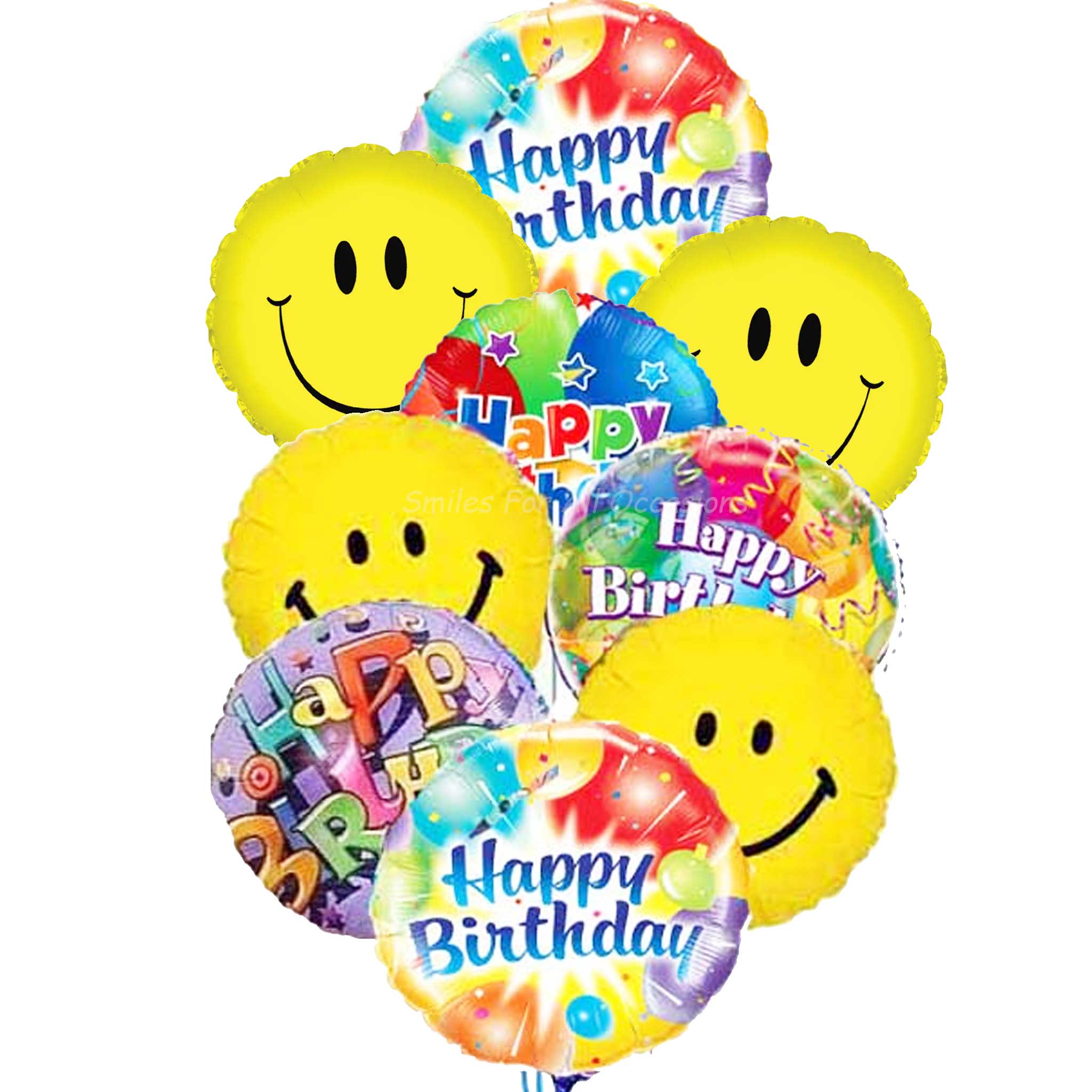Smiley Theme Birthday Mylar Balloons