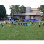 Happy Birthday Yard Signs with Black Balloons, Crows, Large Letters Lordy Lordy
