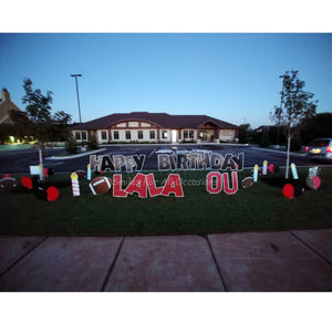 Lawn Letters OU Signs, Football Birthday Yard Signs with Candles
